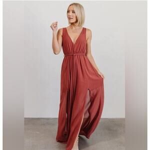 Baltic Born Hera Maxi Dress XS Berry Chiffon Wedding Formal Gown